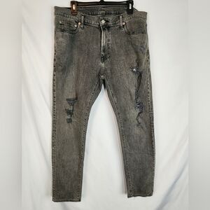 Abercrombie & Fitch Men's Skinny Stretch Distressed Black Jeans